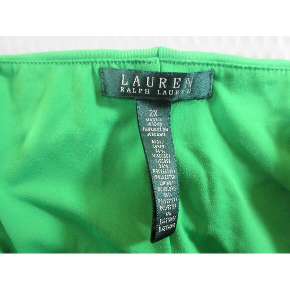 Lauren Ralph Lauren Dress Women 2X Kelly Green A-Line Floor Length Jordan Made - Picture 4 of 4